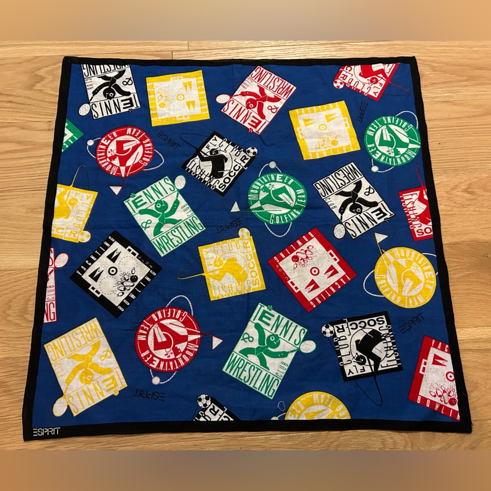Vintage Esprit Sports Theme Scarf